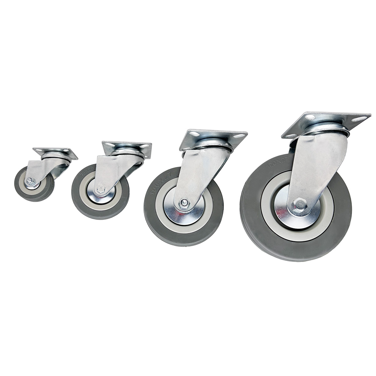 Опора поворотная колесная HITCH 75*20 резина серая SCg93